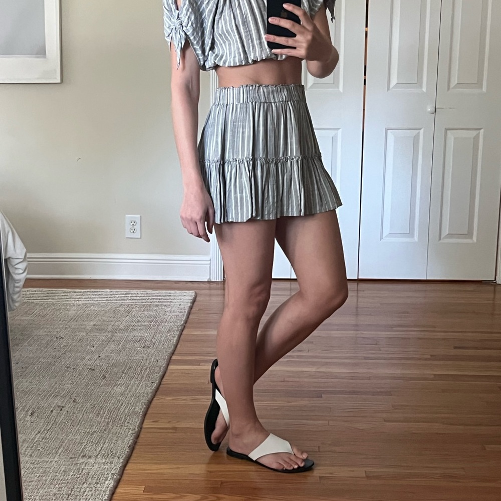 Striped Two-Piece with Mini Skirt